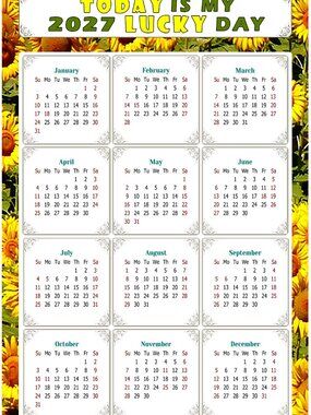 2027 Magnetic Calendar - Today is my Lucky Day - v030 5.25 x 8